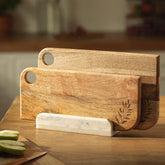 Twiggy Chopping Board Set of 2 with Marble Stand - ellementry